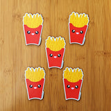 Cute kawaii fries fridge magnet designed by Bare It Designs from Edmonton, AB, Canada. Five fries magnets arranged like the number five (5) found on dice.